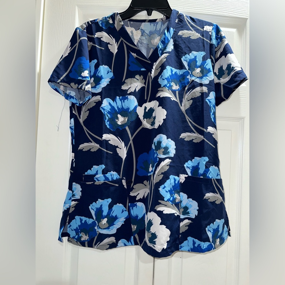 Flower blue scrub